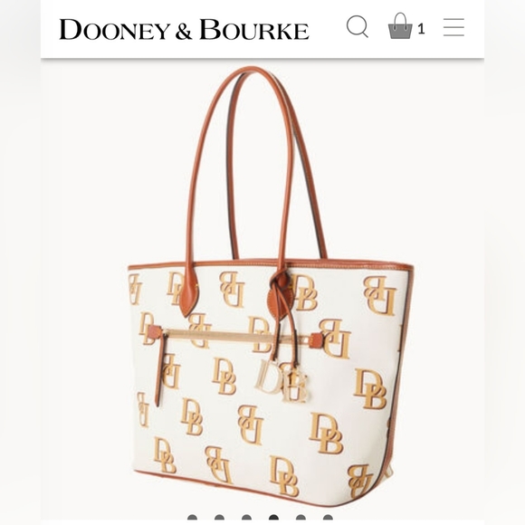 (NWT) Dooney and Bourke large tote with 24k gold DB and wallet in tan and ivory. - Picture 6 of 11